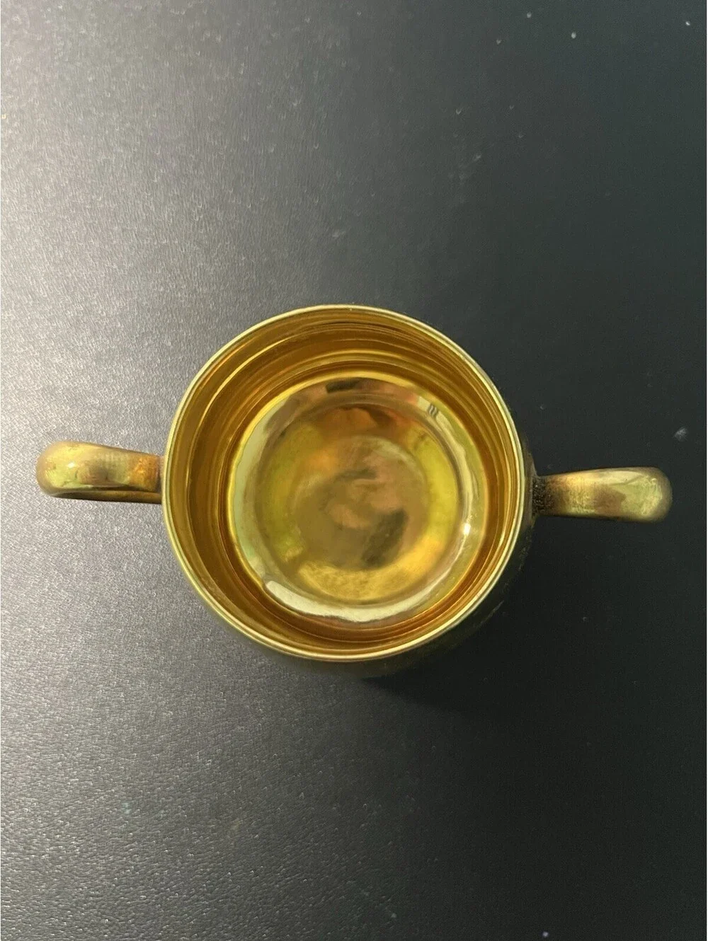 Royal Crown China LBC USA 1950s 22kt Gold Creamer Sugar Bowl Set, 3x2.75”